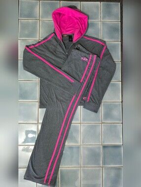 DKNY ACTIVE | Gray and Hot Pink Hoodie & Joggers Set